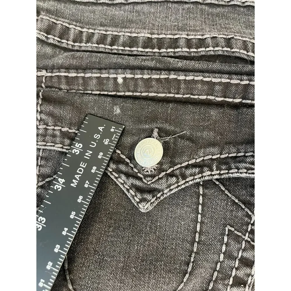 True Religion Ricky Straight Relaxed Jeans Men 38 Black Y2K Streetwear